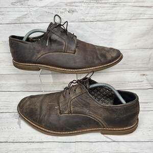 Ben Sherman Mens Size 12 Brown Leather Cap Toe Derby Dress Shoes